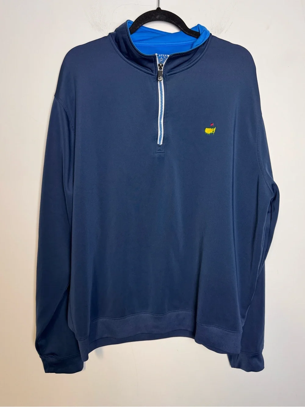 Masters Tech Quarter Zip Pullover Mens XXL Navy Blue Performance Golf Sweater